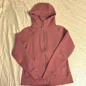 Dusty pink Lululemon scuba full zip hoodie